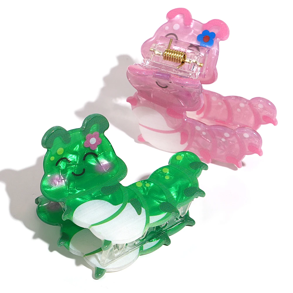 

AENSOA Dopamine Cute Cartoon Bug Acetate Grab for Women 2025 New Semi-tied Hair Clip Small Shark Hairpin Acrylic Original Design