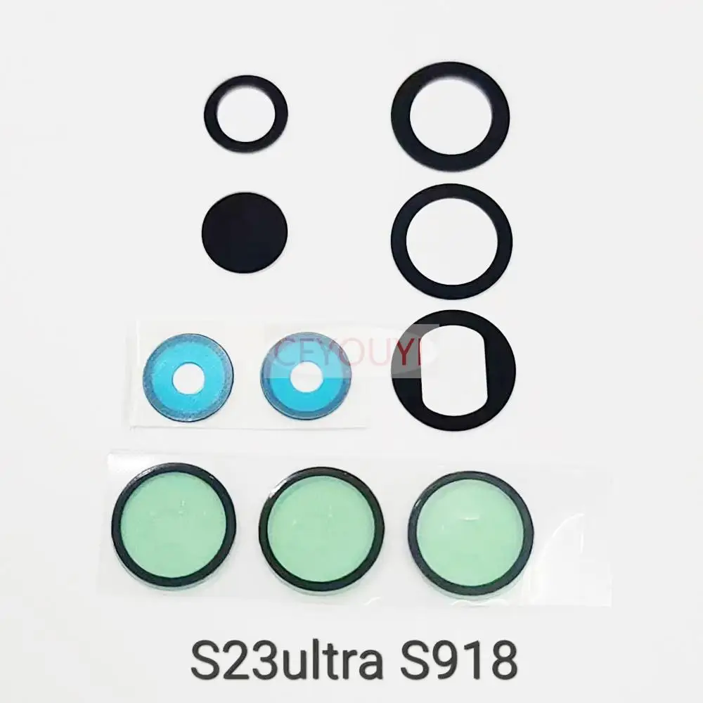 1 set New Back Camera Lens Ring Cover Glass Lens With Adhesive Stickers For Samsung Galaxy S23 Ultra S918
