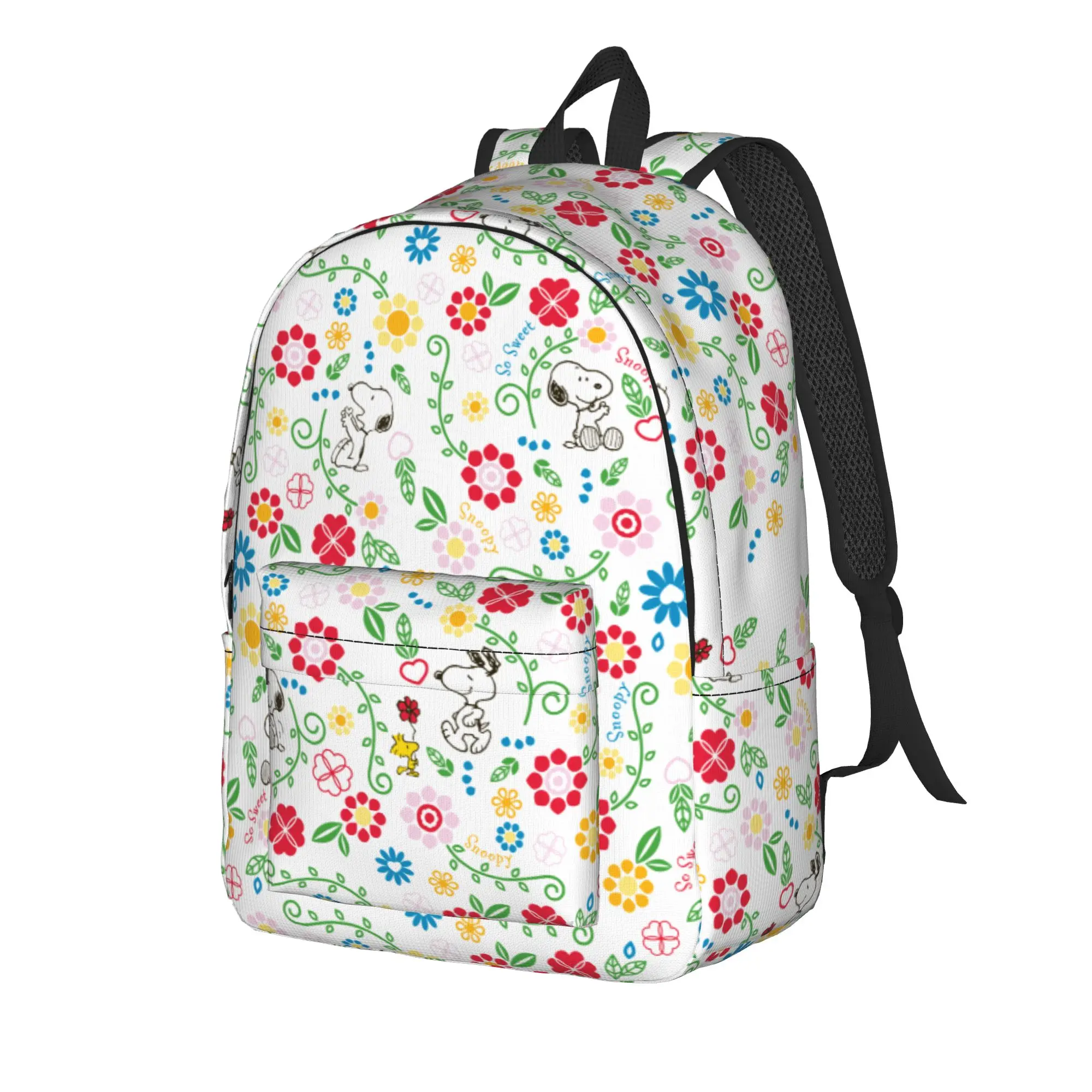 S-Dog-Snoopies Cartoon Backpack for Men Women Cool High School Hiking Travel Daypack  Laptop Computer Canvas Bags Durable