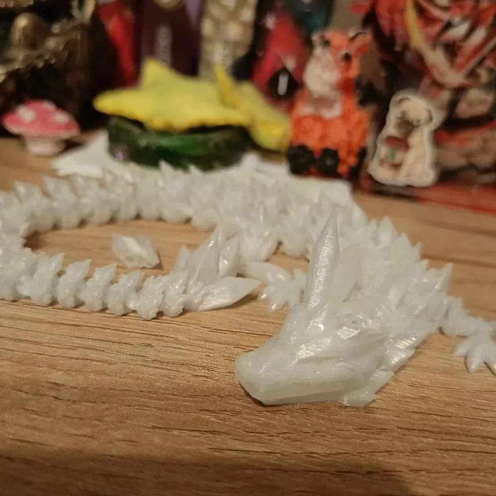 3D Printed Dragon Ornament 22/30/45cm Luminous Dragon Decorations Artificial Simulated Loong Decoration Party Gift For Childrens