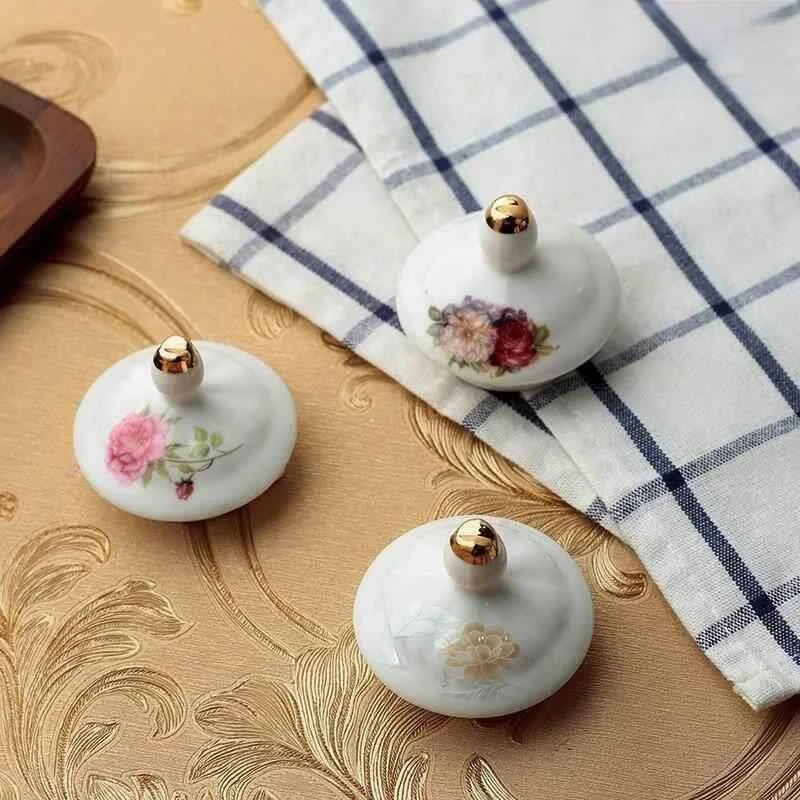 Kitchen Ceramic Seasoning Jar Lid Ceramic Accessories Oil Bottle Cap Spice Box Cover Pepper Salt Jar Cover Cooking Utensils