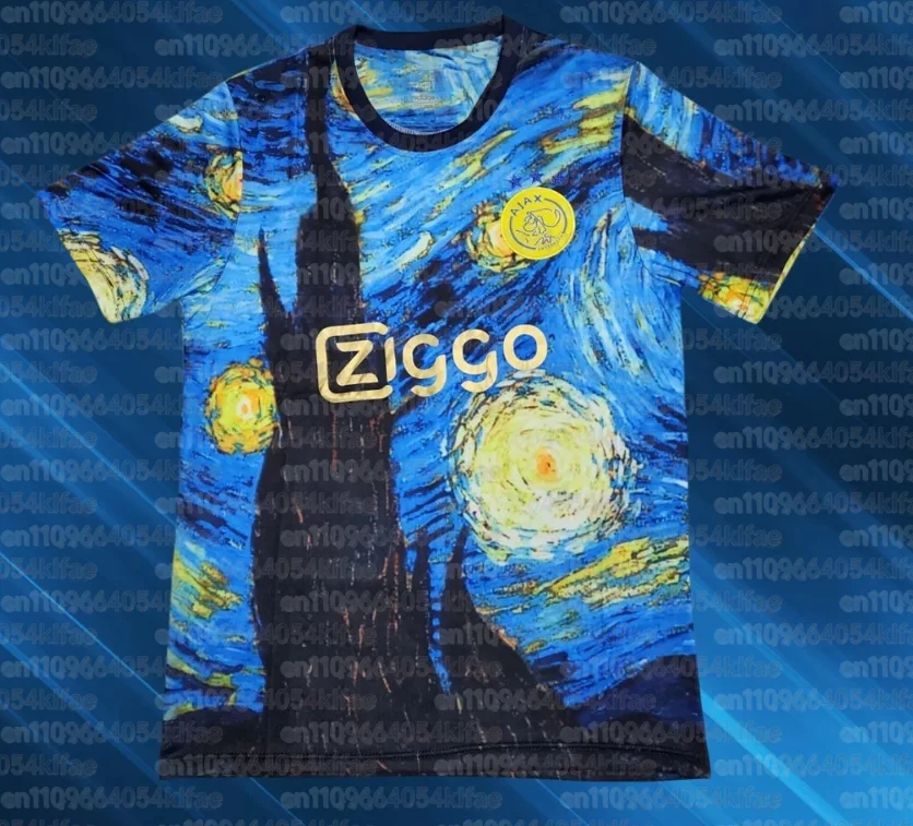 Draag 'De Sterrennacht'! Ajax Art Collab Tee 2025 Zomer – Stijlvol Art Classic Jersey T-shirt 3D-geprint voetbaltenue training