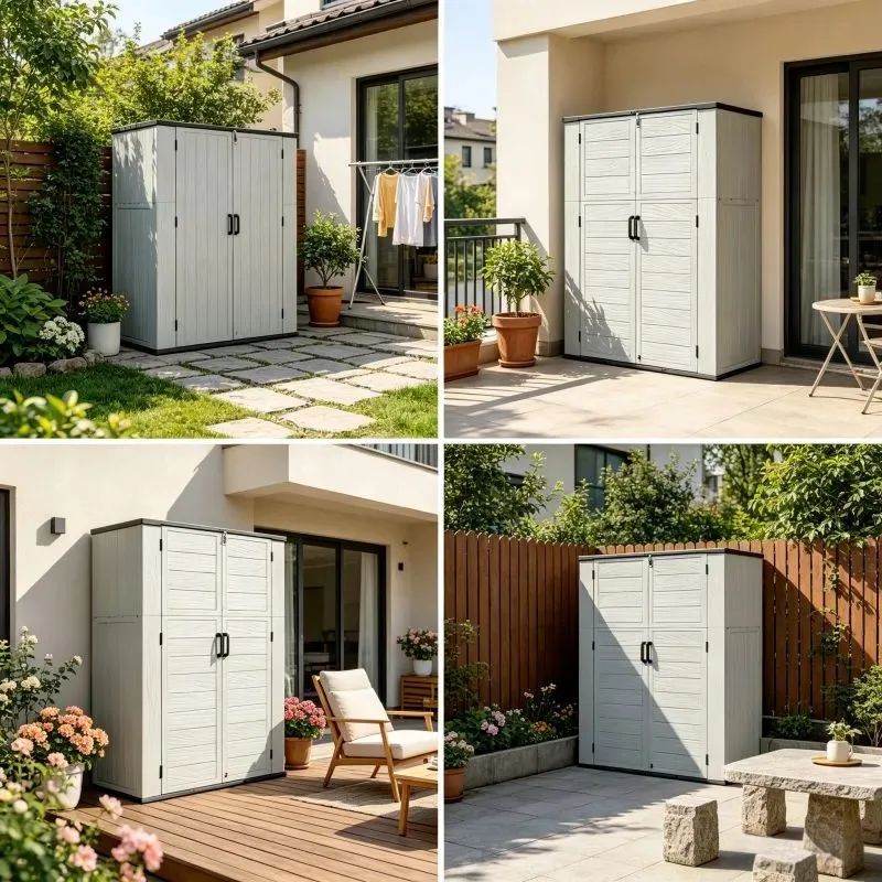 Outdoor Garden Locker Large Capacity Household Balcony Sundries Tools Waterproof Sunscreen Storage Cabinet