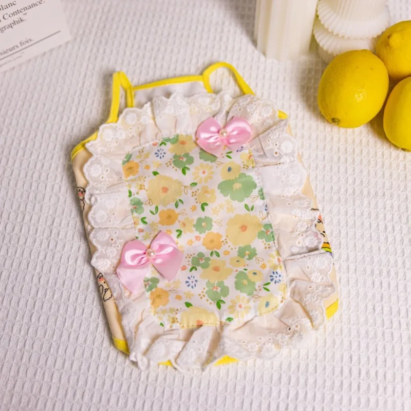 

Cute Pet Dress Summer Lace Bow Dress Lightweight and Small Pet Lace Vest Teddy Top Dog Clothes for Small Dogs Skirt