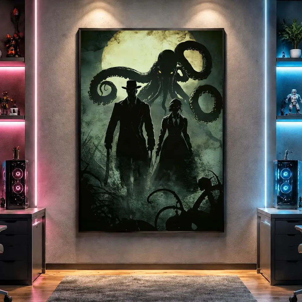 Myth C-Cthulhu Mythos Cosmic Horror Poster Wall Art Bedroom Living Room Dorm Bar Cafe Gym Studio Home Decor Gifts