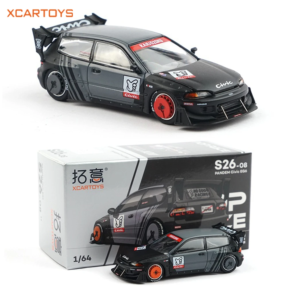 

Xcartoys POPRACE Alloy 1/64 Honda Hatchback Supercar Collection Ornaments Miniature Civic EG6 Racing Car Model Boys Toy Gift
