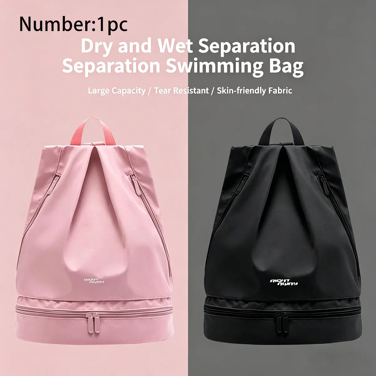 1pc Men Women Dry Wet Separation Swimming Bag Waterproof Swimsuit Storage Portable Fitness Sports Backpack Beach Gear Bag