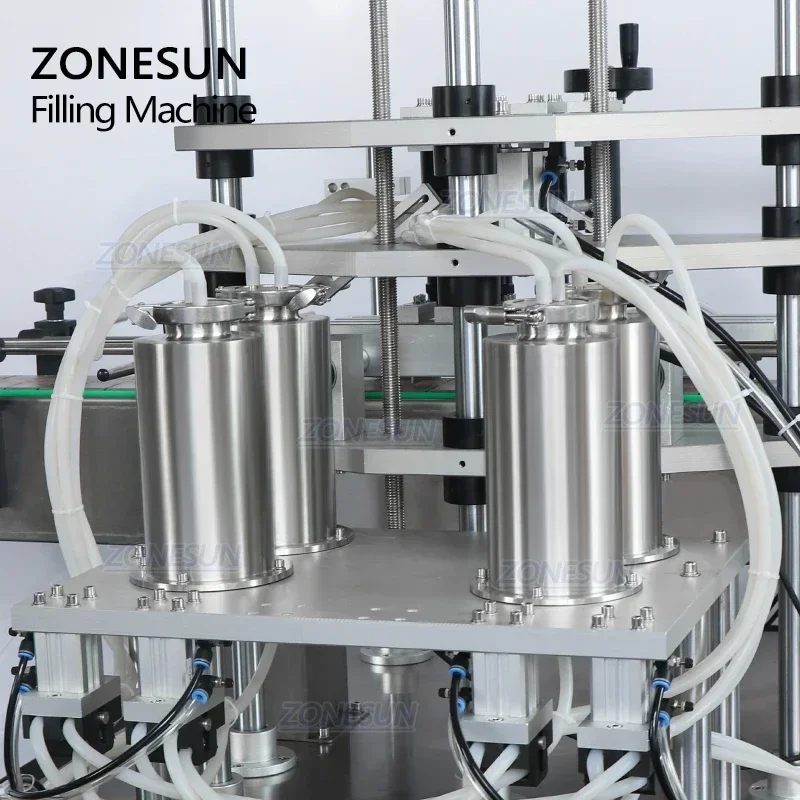 ZONESUN ZS-YTZL4A enchimento automático de líquido a vácuo de quatro cabeças para pequenas garrafas de cosméticos e perfume
