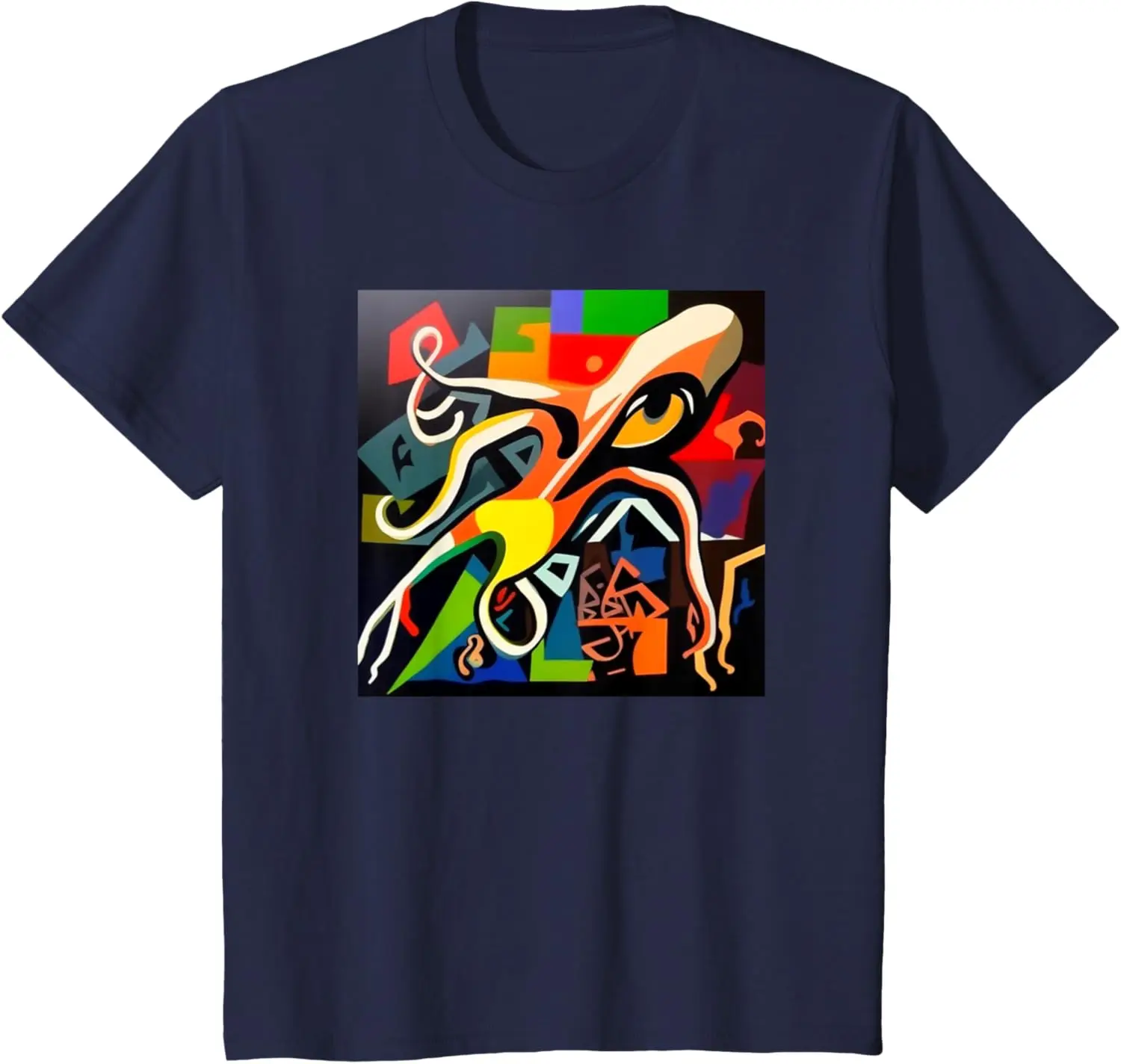 تي شيرت ملون على شكل حبار اللامسة Cephalopod مطبوع بأكمام قصيرة كاجوال برقبة دائرية مع تصميم علم الأحياء البحرية متعدد الألوان