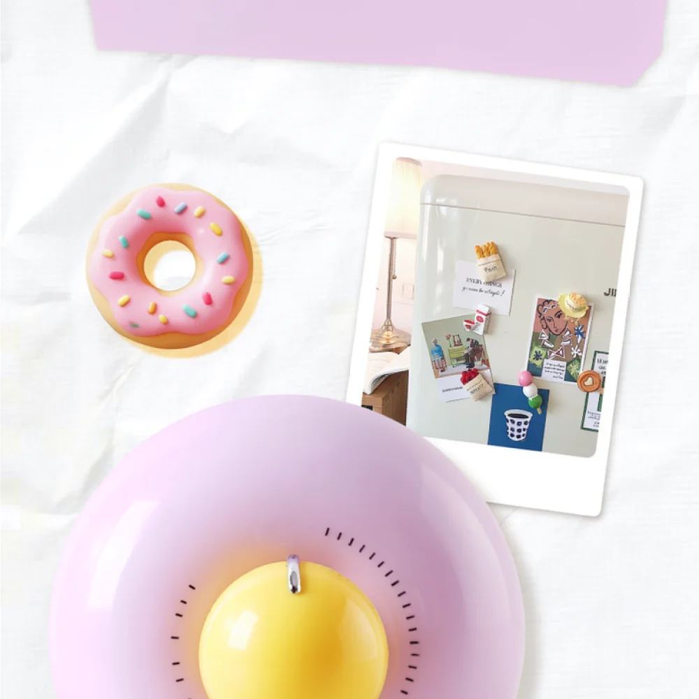 Magnetic Mechanical Timer Kitchen Cooking Gadget Manual Countdown Clock Home Study Productivity Tool Donut Style Purple