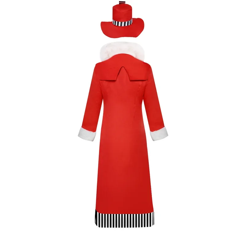 Valentino Anime Hazbin Cosplay Costume Hotel Long Red Coat Hat Gloves Full Set Adult Men Women Halloween Party Disguise Outfi*.1