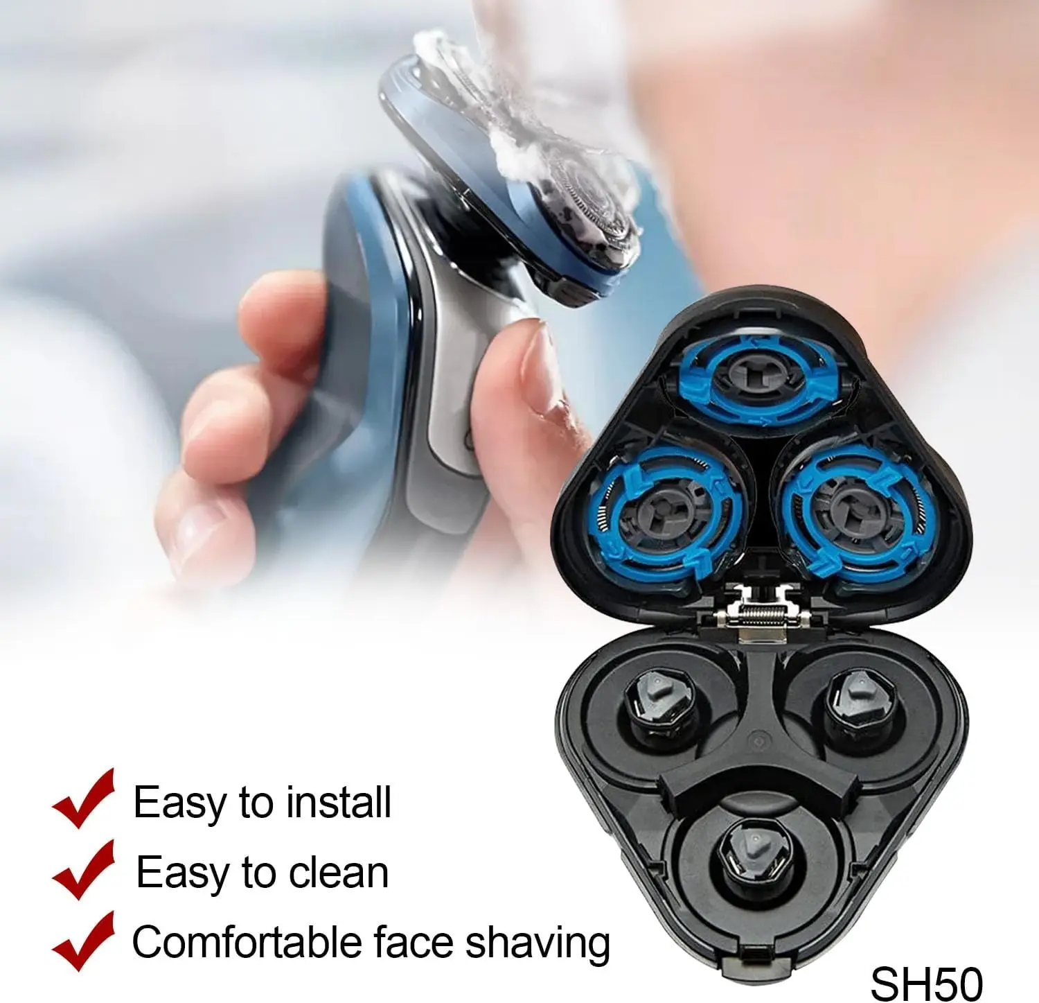 SH50/52 Full Set Shaver Head for Philips Norelco S5000 S5077 S5078 S5080 S5081 S5082 S5230, S5231, S5251, S5252, S5270, S5271