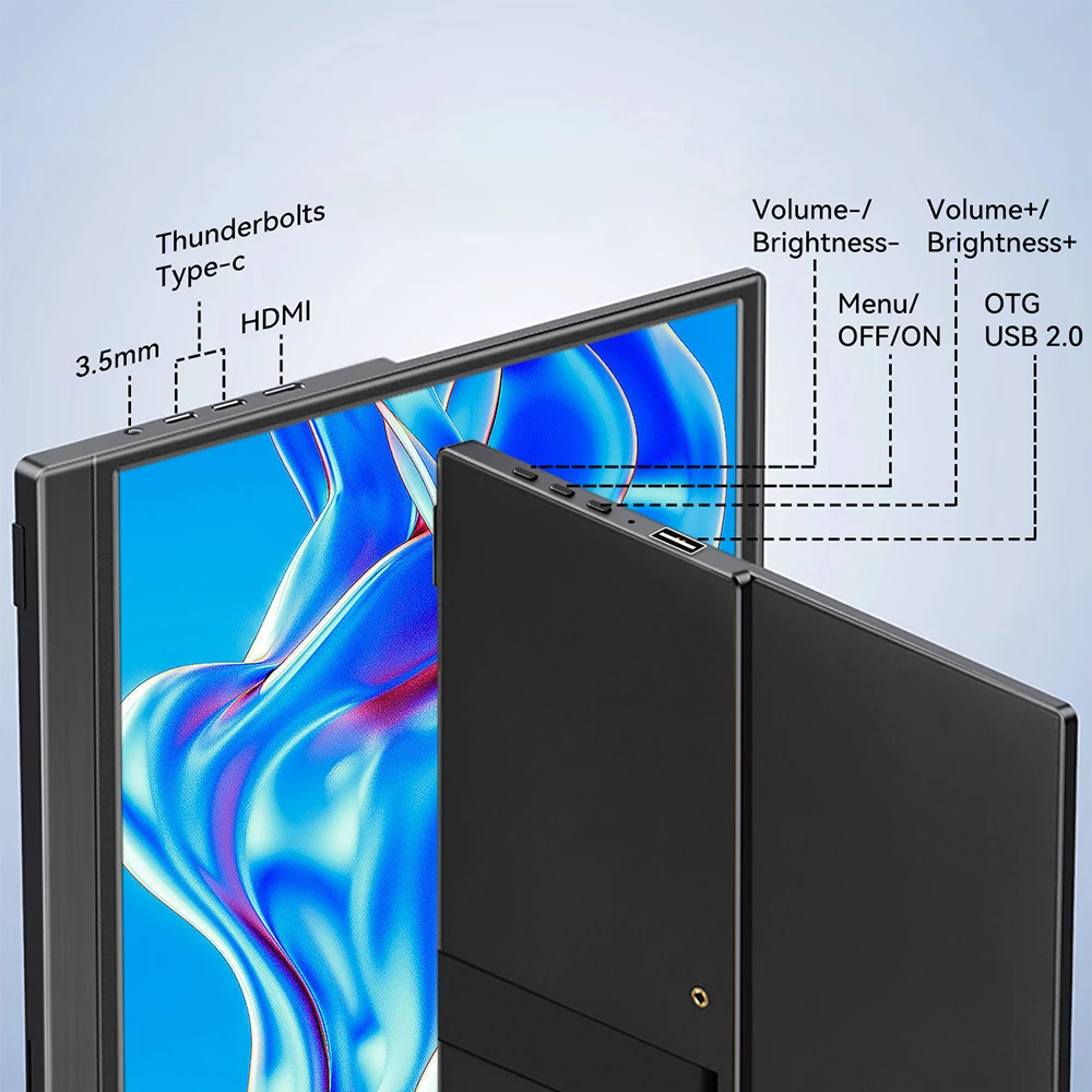 Portable Monitor Touchscreen 16/15.6/14 inch Monitors for Laptop Switch Xbox Phone ps4 PC USB C HDMI-Compatible Computer Display