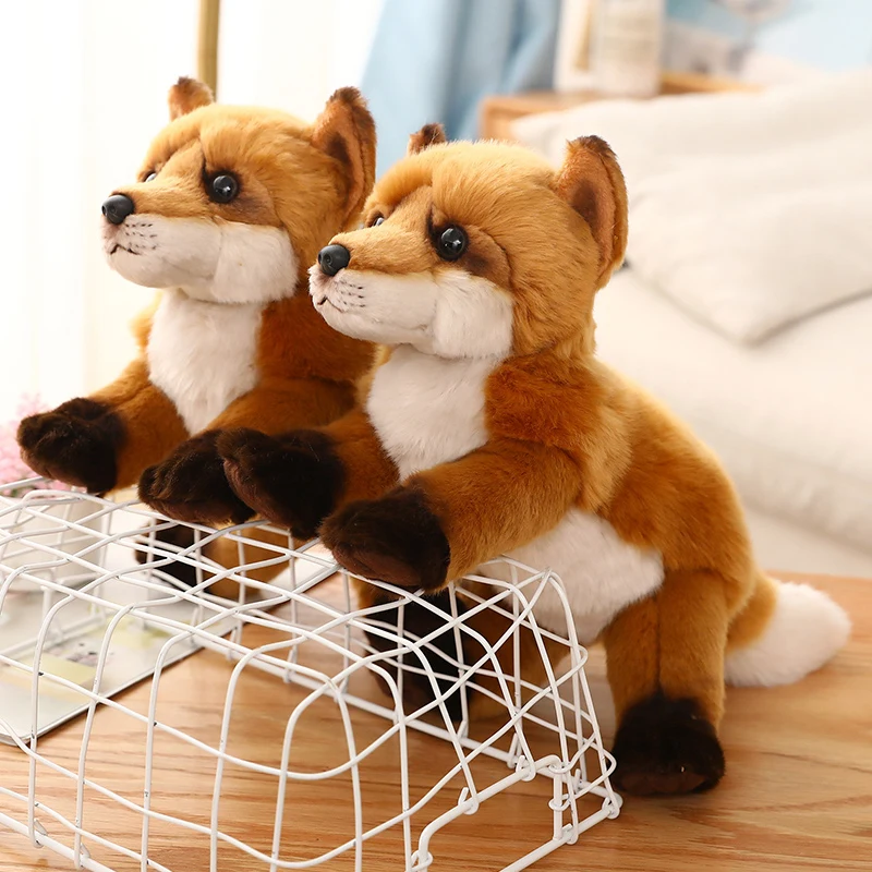 38x20cm Lovely Animals Stuffed Fox Doll Simulation Forest Raccoon Plush Toys for Friend Gift Room Decoration