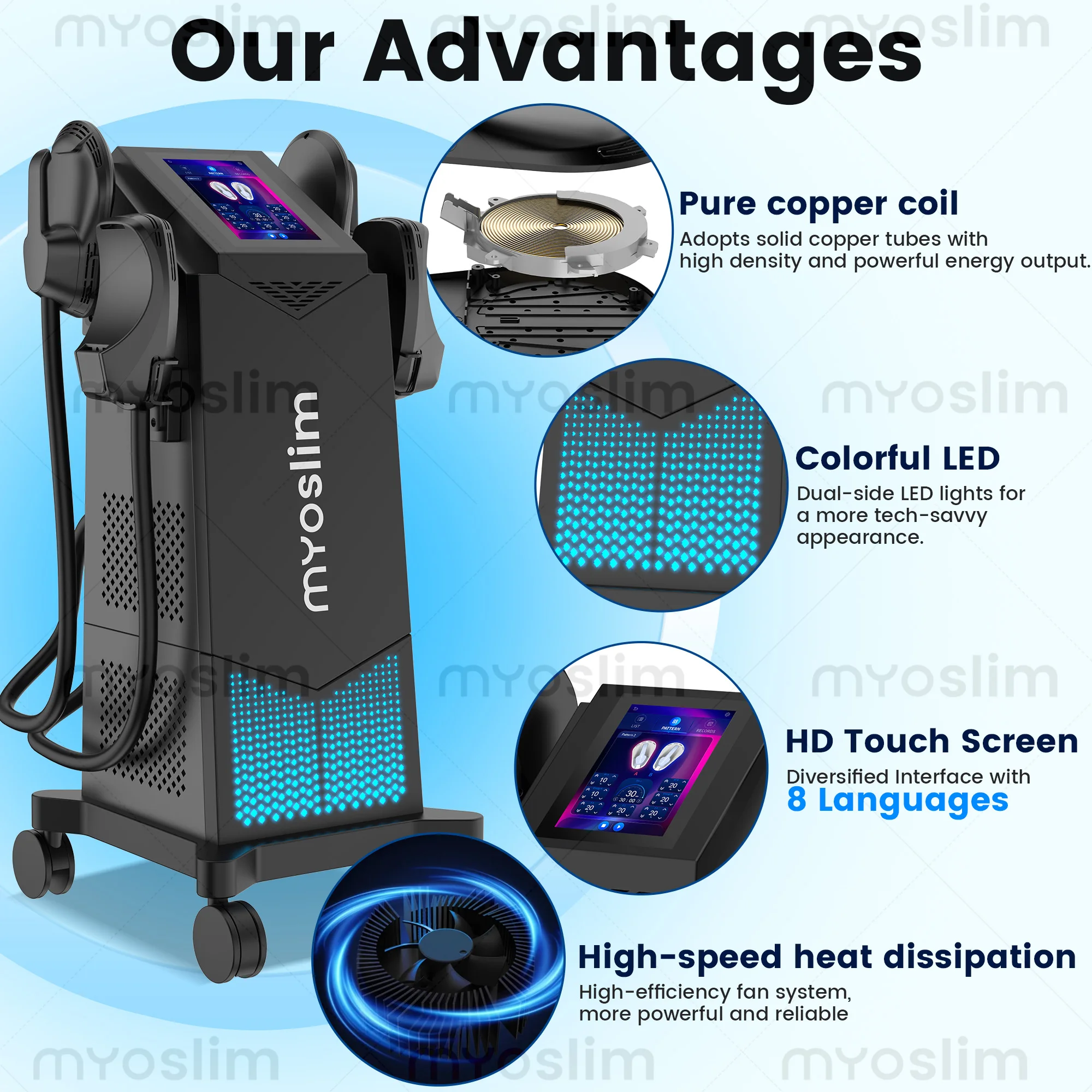 MYOSILM 6500W Machines EMS Body Slimming Sculpting Device Nova Electromagnetic Muscle Building Muscle Fat Burning Equipment