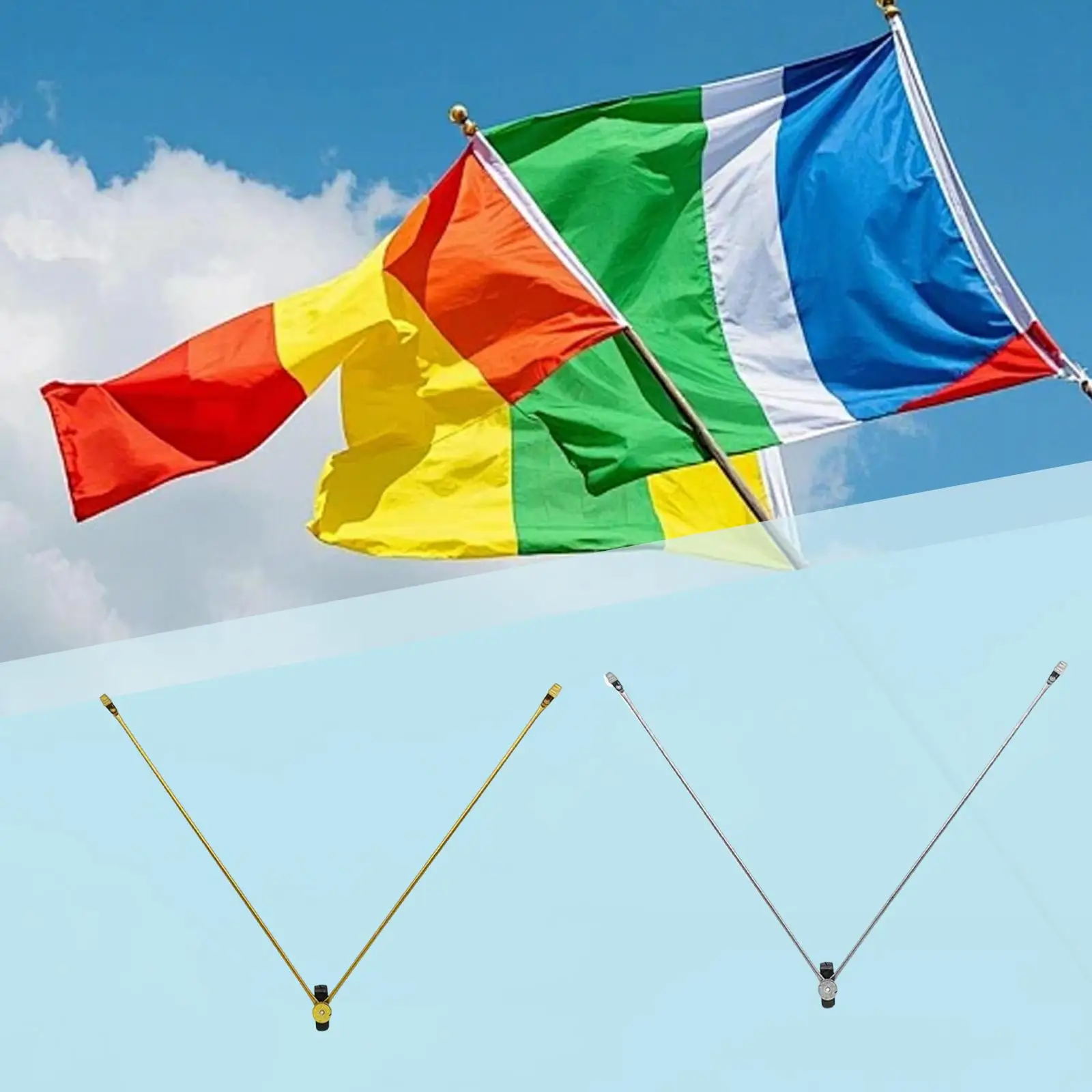 

Heavy Duty Indoor Flag Holder Clamp Style Flag Support Rod Adjustable Flagpole Display for Room Wall Decoration