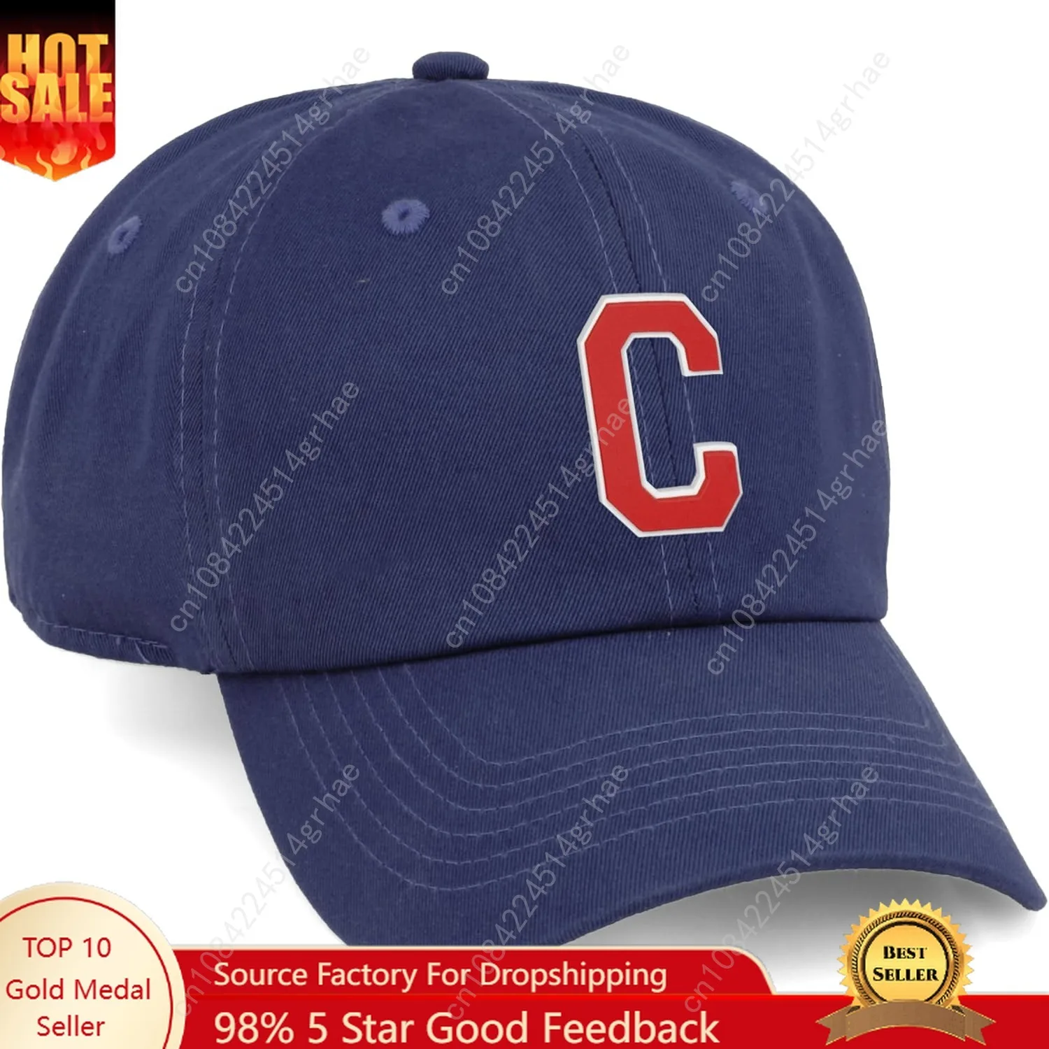 

I&W Hatgear Customized Letter Intial Baseball Hat A to Z Team Colors, Navy Cap White Red