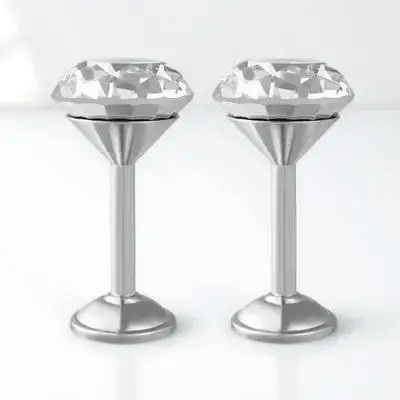 

2pcs Crystal Curtain Hooks Silver Zinc Alloy Shiny Faux Diamond Drapery Tiebacks Wall Door Tassel Hook For Home Decoration