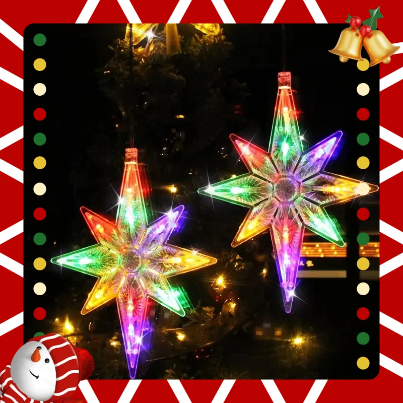 Polaris Sucker String Lights Decoración de ventanas - Luces de cortina con pilas, para Navidad/Año Nuevo/Boda/Decoración del dormitorio del hogar