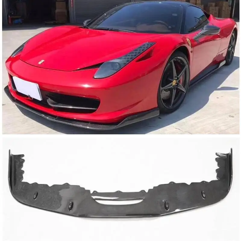 

For Ferrari 458 2011-No REAL Carbon Fiber Front Lip Splitters Diffuser Bumper Spoiler Veloce-Style High Quality Accessories