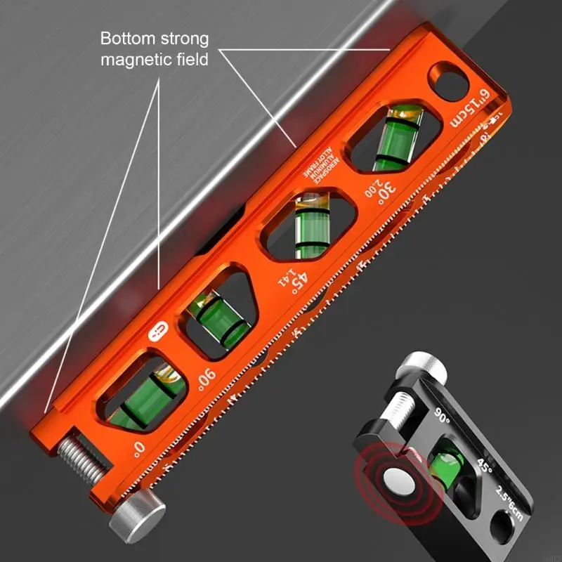 Accuracy Level Aluminum Alloy V Grooved Double Scale Thumb Screw Level A0KF