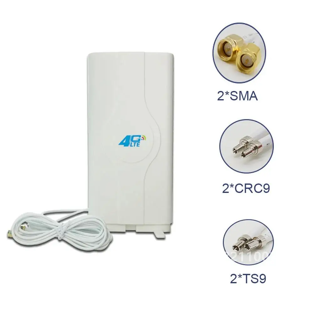 3g 4g Lte Antenna Mobile Antenna 700~2600mhz 88dbi SMA CRC9 TS9 Male Connector Booster Mimo Panel Antenna+2 Meters