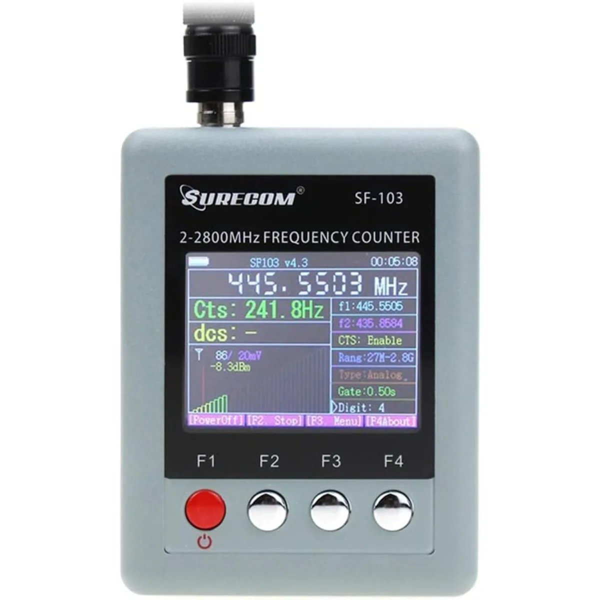 Surecom SF-103 Frequency Counter 2MHz-2.8GHz CTCSS DCS Decoder Analog Digital DMR Handheld Two Way Radio Tester