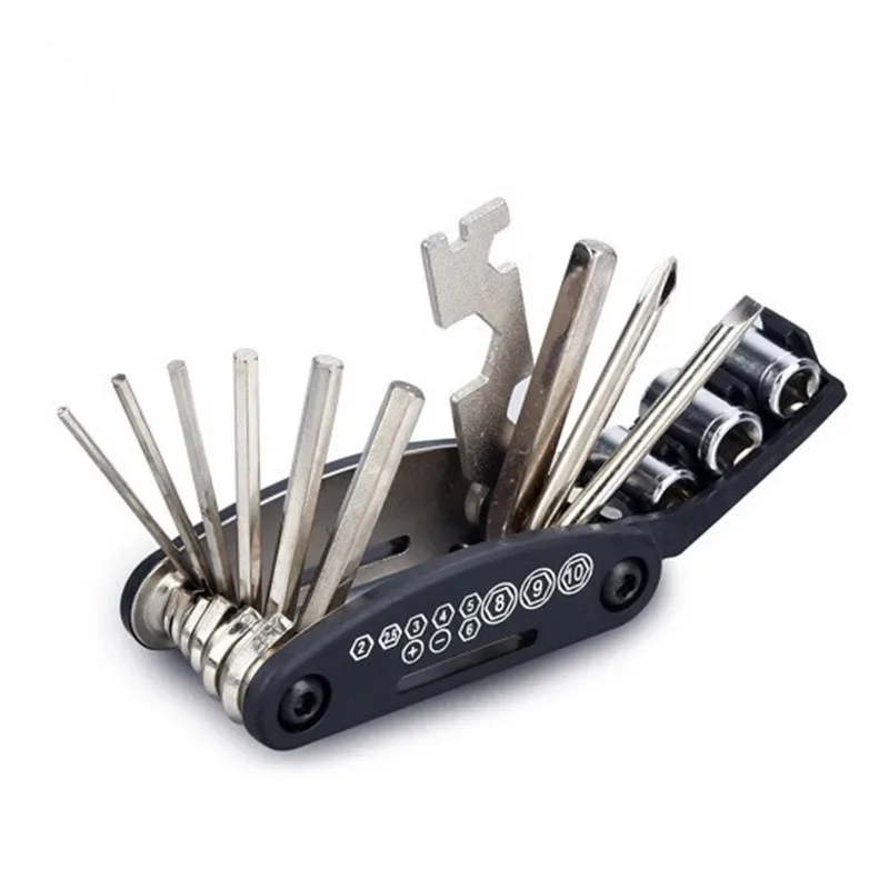 16 In 1 Bicycle Repair Multi Tool Portable Folding Bike Wrench Screwdriver Socket Kit For Mountain Road Bike Cycling Maintenance