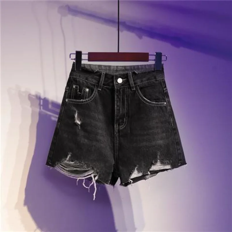 

Short Pants for Women To Wear Jeans Ripped Womens Shorts Loose Punk Baggy Denim with Waist Pocket Classic Youthful Outdoor Cheap