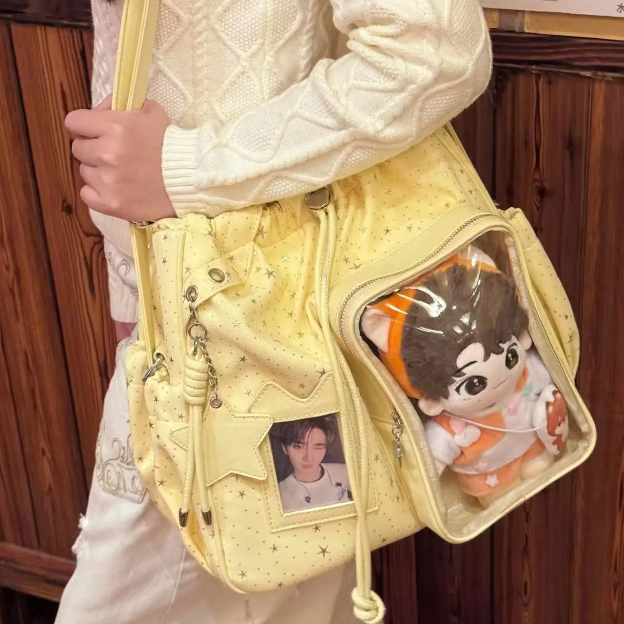 Large-capacity Student Pentagram Backpack New Style Double-shoulder Bag College-style Bag Ita Bag for Female Junior High School