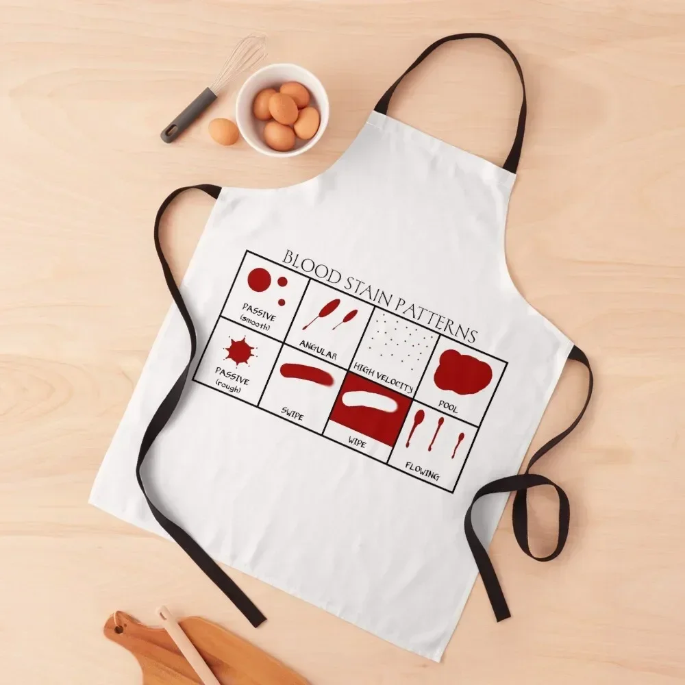 Blood Stain Patterns (Black Text Version) Apron Cute Kitchen Kitchen Items For Home Household Items Apron