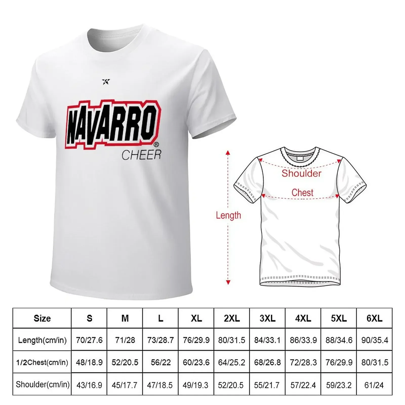 Navarro Cheer logo T-shirt cute tops boys whites oversizeds mens graphic t-shirts hip hop