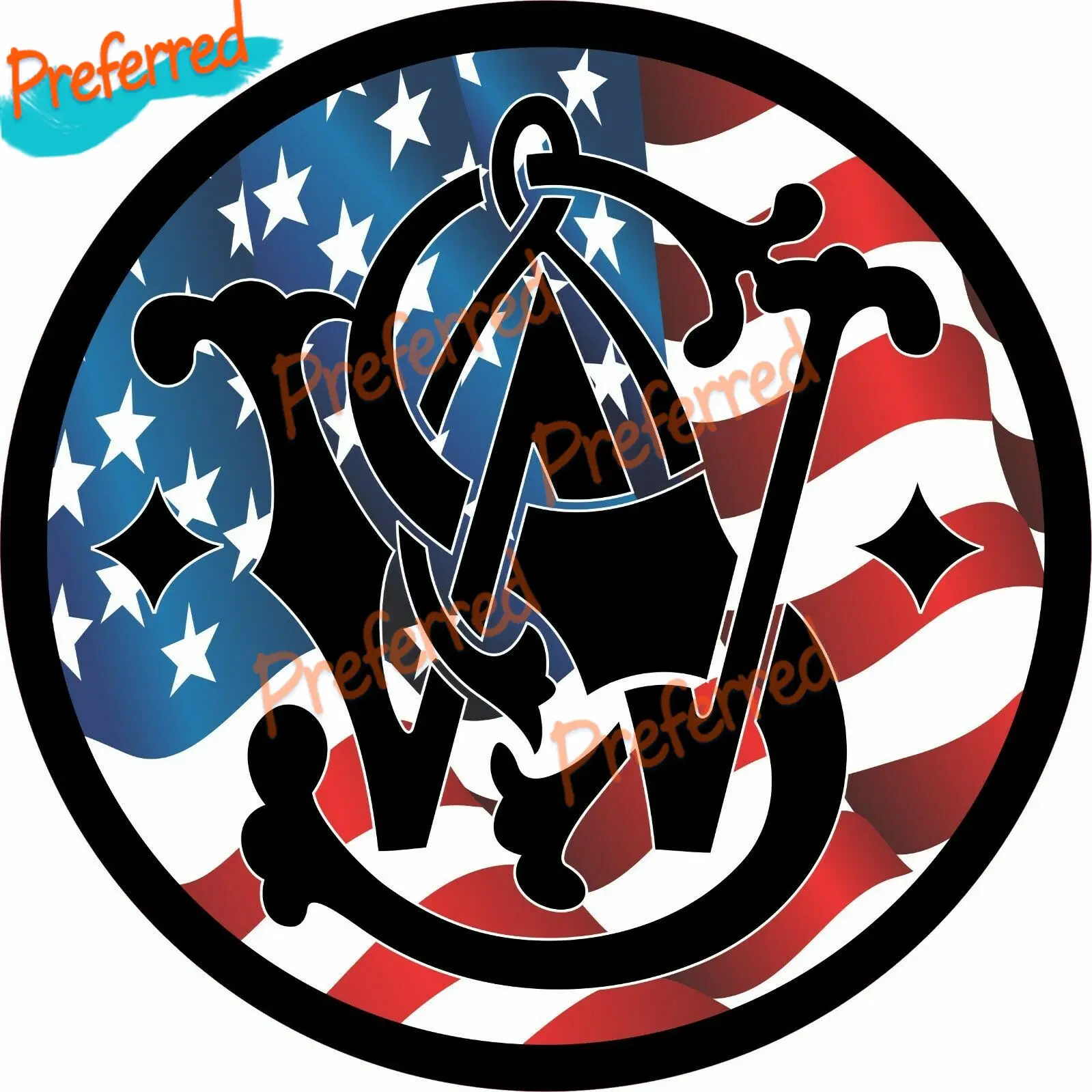 

Smith & Wesson USA Flag Gun Rights Tool Box Bumper Sticker Vinyl Decal Motocross Truck Window Bumper Boot Rear Fuel Tank
