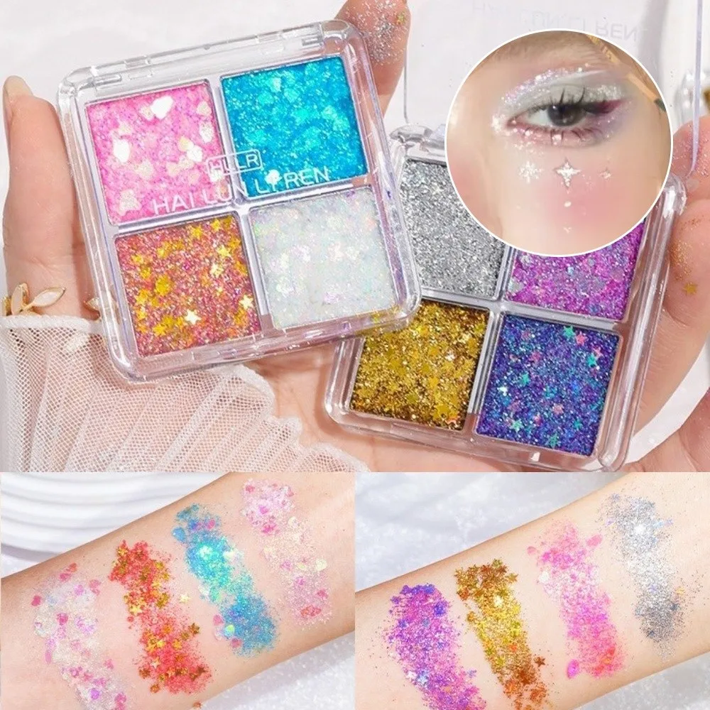Multi-color Glitter Eyeshadow Palette High Gloss Sequins Sequins Glitter Eyeshadow Glitter Pearlescent Face Makeup