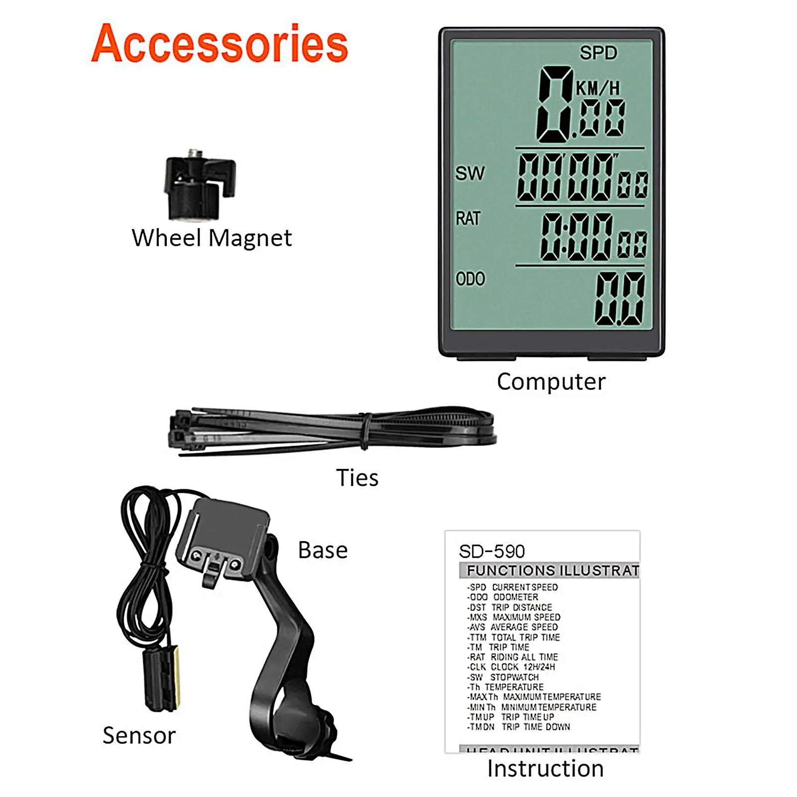 Road Bike Computer Waterproof Biking Speedometer Wired Real Time Bike Computer For Exercise Mountain Commuting Touring Outdoors