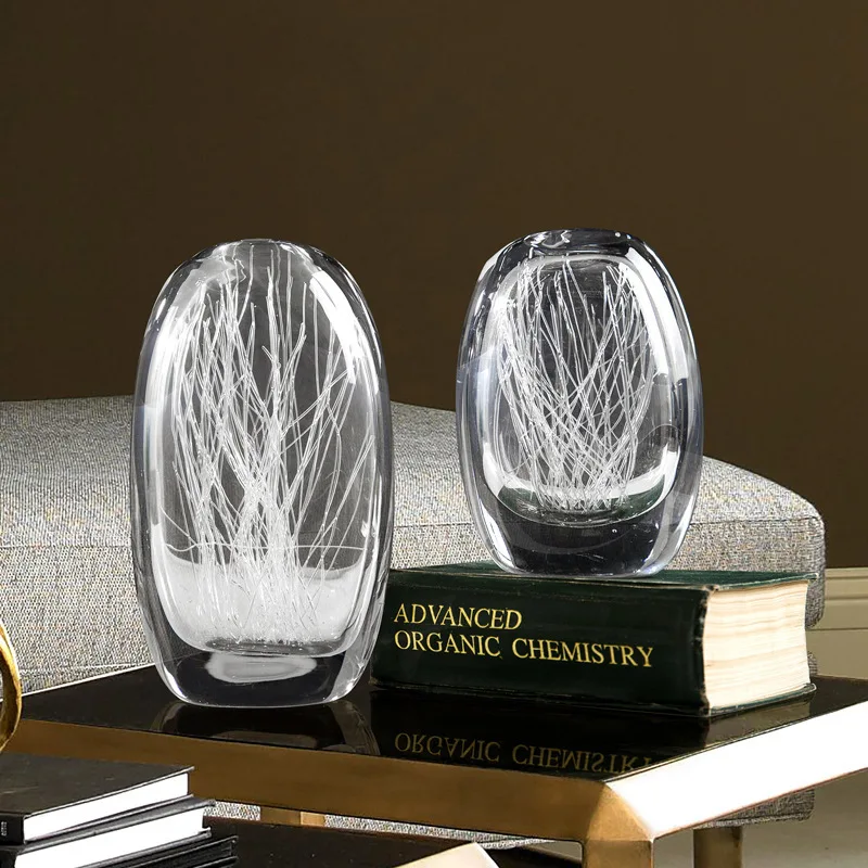 CX light luxury high-end Czech crystal bubble vase ornament living room flower arrangement creativity, vase