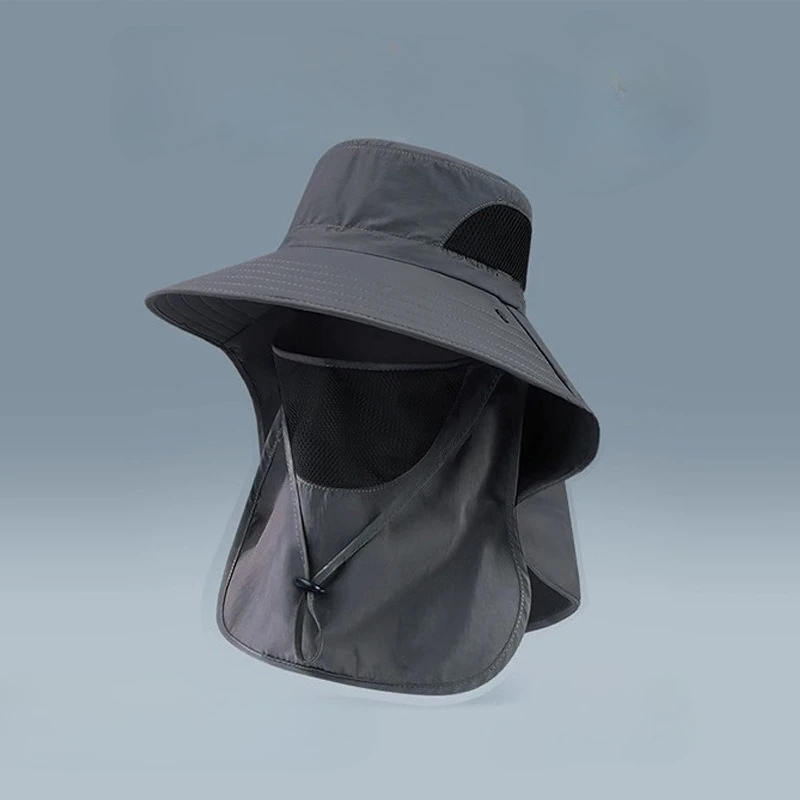1 outdoor travel sun hat, fishing face mask sun hat, large brimmed sun hat, fisherman hat, men's summer hat