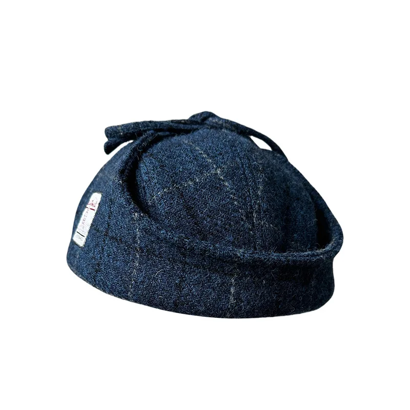 Unisex Harris Tweed Aviator Trapper Hat, Plaid Wool Windproof Ear Protection Warm Winter Headwear