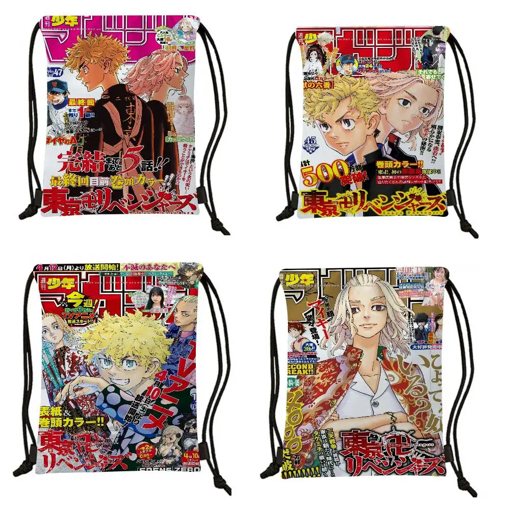 اليابان أنيمي طوكيو المنتقمون الطفل المطبوعة الرباط لحقيبة تسوق الرجال النساء كرة القدم الرياضة رياضة تخزين اليوغا على ظهره #2