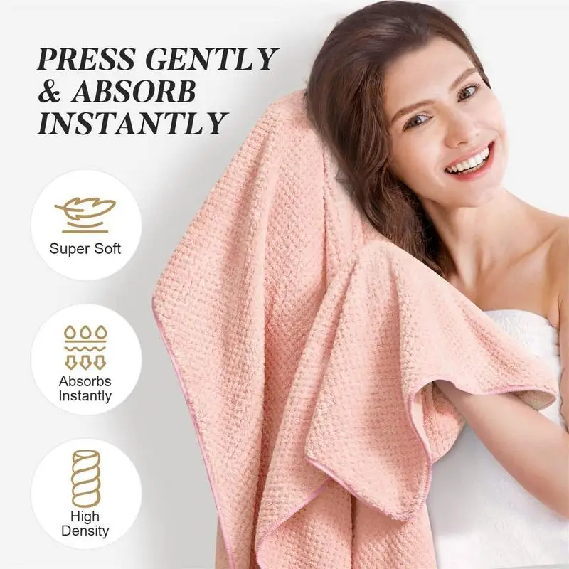 

Hair Drying Towel Large Microfiber Towel For Hair Head Wrap For Long Curly Thick Hair Absorbent Hair Wrap Fast Drying Towels