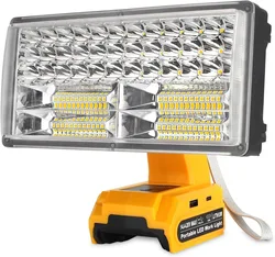 40W 4200LM Flashlight Led Work Light Floodlight Cordless Spotlight for Dewalt 18V 20V Lithium-ion Battery with USB Type C Port