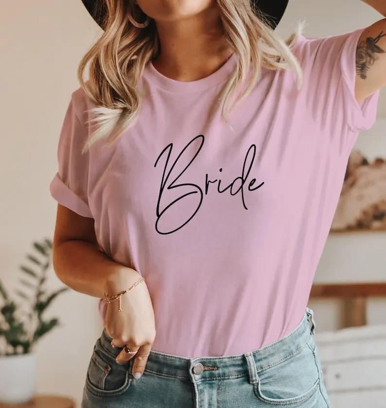 Mother of the Bride Shirt Bride Bridesmaid Party Hen Party Short Sleeve Top Tees 100% Cotton Tshirt Streetwear Harajuku goth y2k