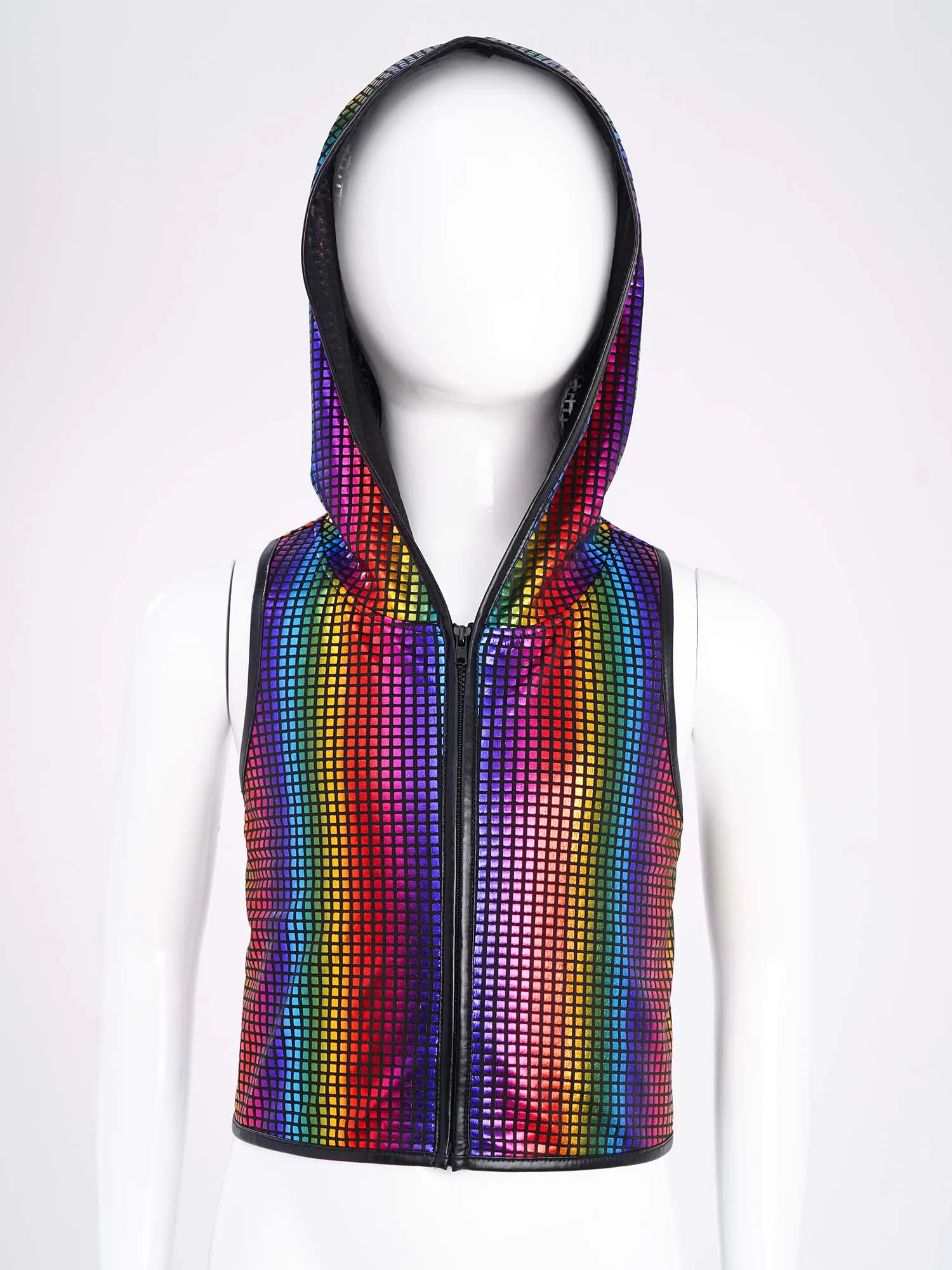 الأطفال لامع منقوشة الهيب هوب الجاز شارع الرقص مقنعين سترة بلا أكمام المتسابق عودة زيبر صدرية عرض المدرسة حفلة Dancewear