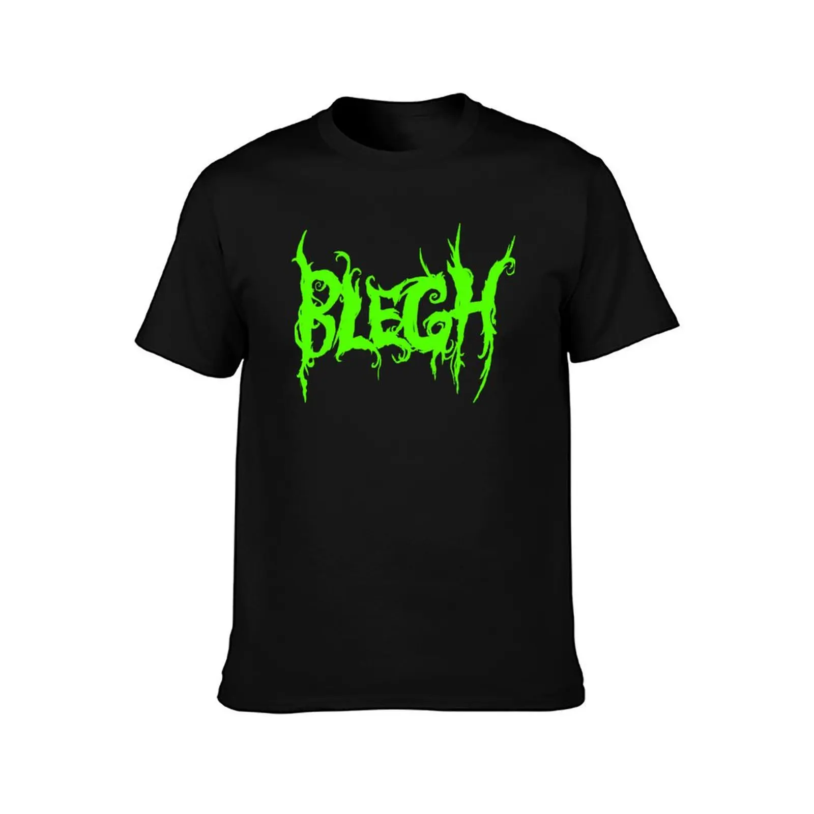 Neon Green Blegh on Black T-Shirt Clothing oversizeds tees animal prinfor boys shirts men