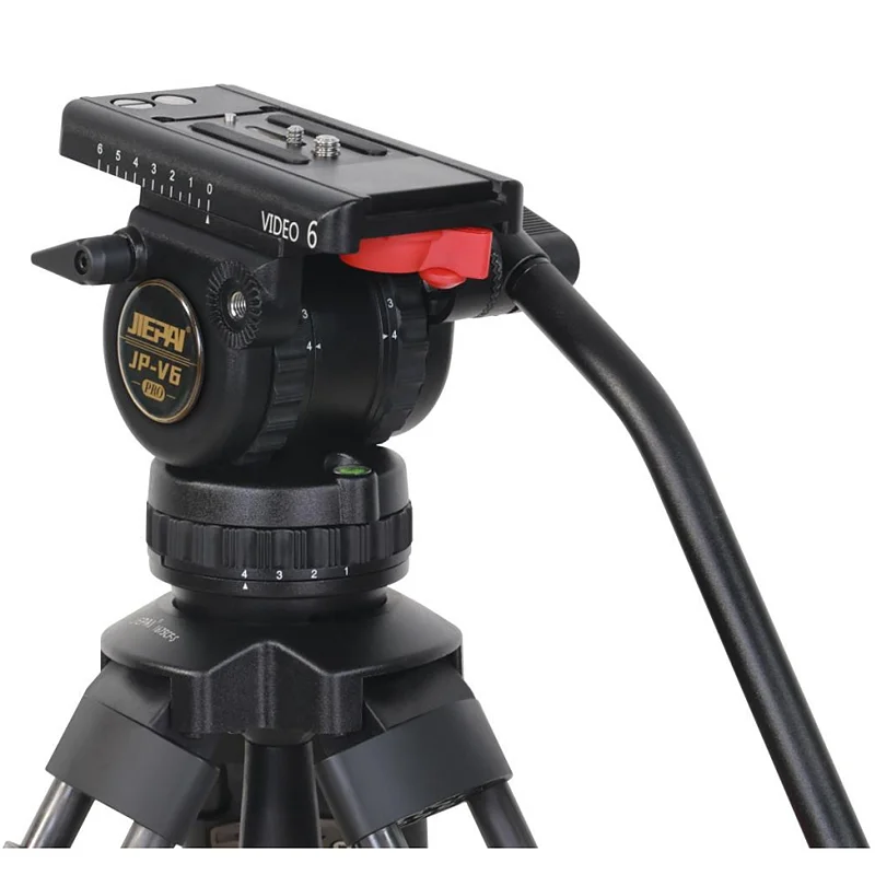 2026 Jiepai V6 Professional Broadcast Heavy Duty One Click Locking Carbon Fiber Camcorder Tripod for Film Shooting