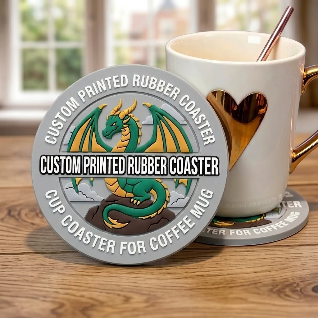 Round Custom PVC Drink Coasters Heat‑Proof Non‑Slip Cup Pad Customized Logo Household Table Protection Mat