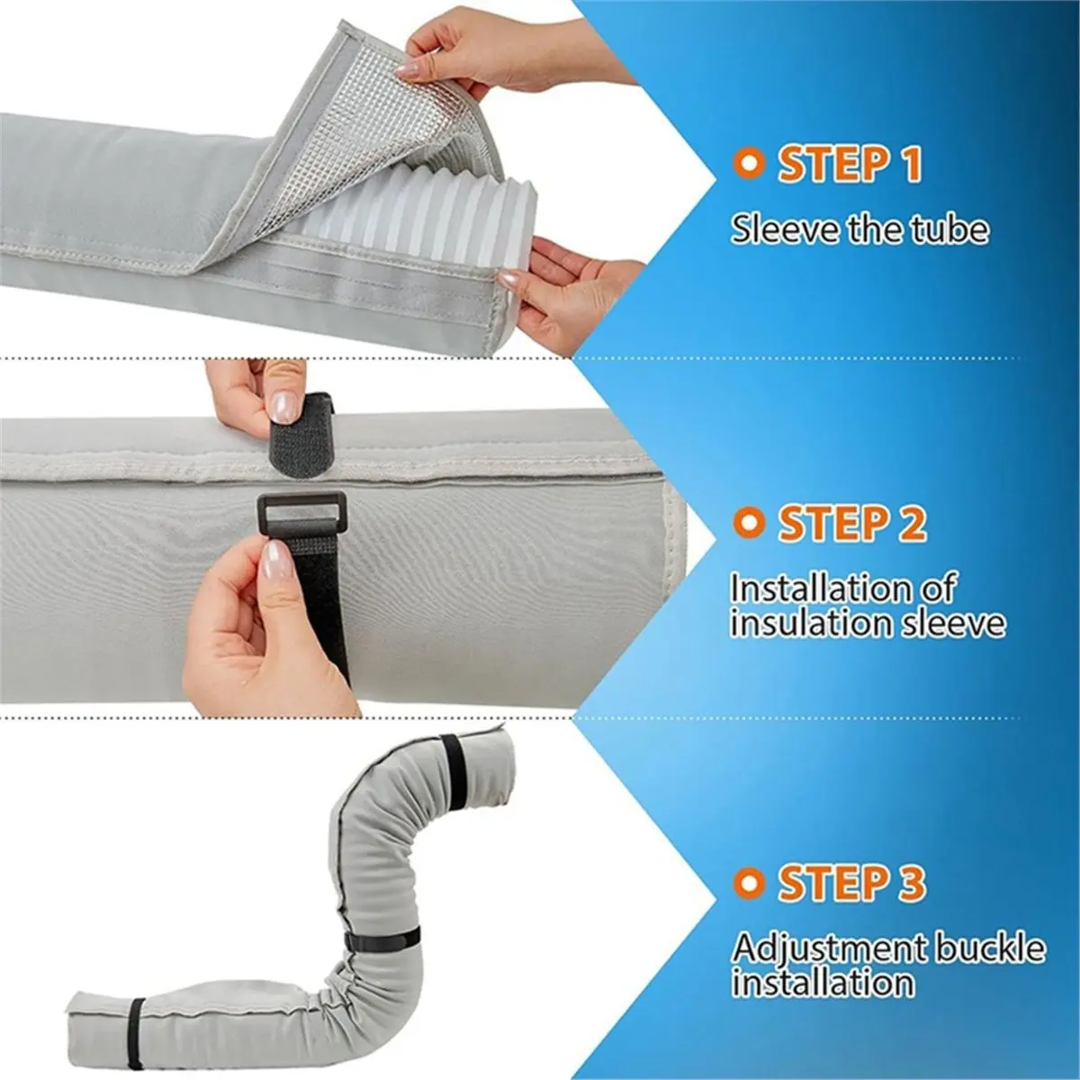 [new trend] Upgraded Portable AC Hose Insulation Sleeve, 3-Layer Aluminum Foil Wrap for 5