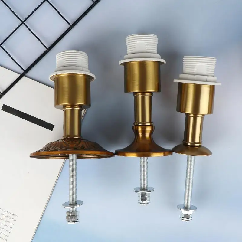 Schreibtischlampenhalter mit Festem Sockel E27 Schraubfassung Metall Eisen DIY Beleuchtungszubehör DIY Schreibtischlampenkomponenten Lampenschirm – Detail 3