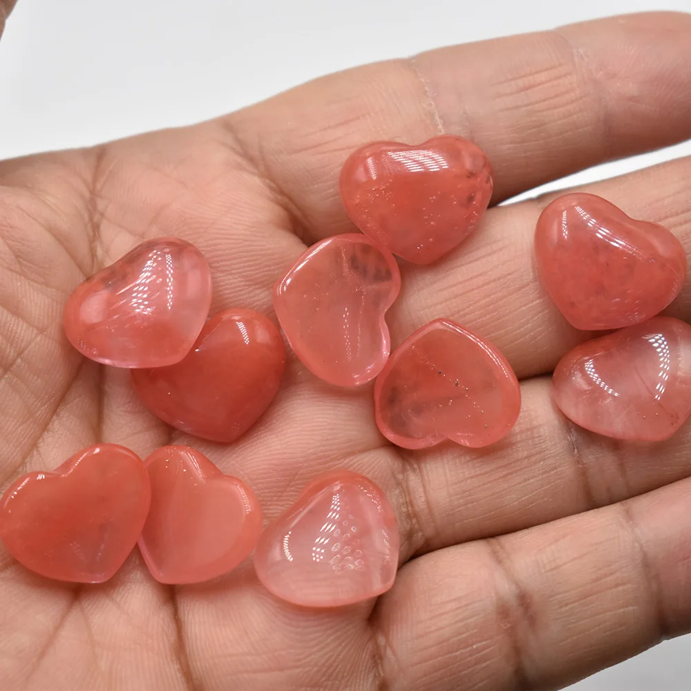 Großhandel 50 Stück/Lot Modische Natürliche Tigerauge-Stein-Rosenquarz-Mischung 15*18mm Herzförmige Cabochon-Perlen für Schmuckherstellung – Detail 15