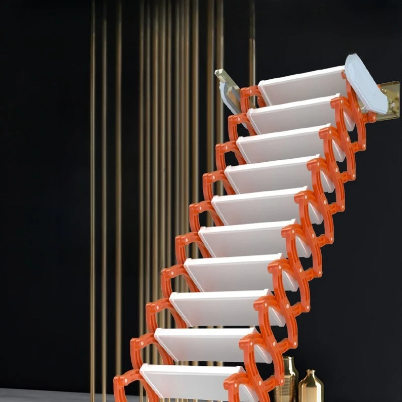 

Compartmentary retractable attic staircase duplex simple outdoor wall hanging flat indoor lift escalator rainproof ladder